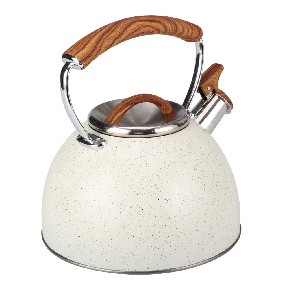 Чайник со свистком из нержавеющей стали с деревянной ручкой для чая 2,5 л Профессиональный чайник со свистком
