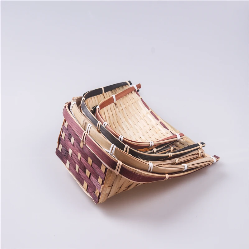 Multi purpose Flat Shovel Shape Home Decoration Mini Bamboo Basket for fruit storage