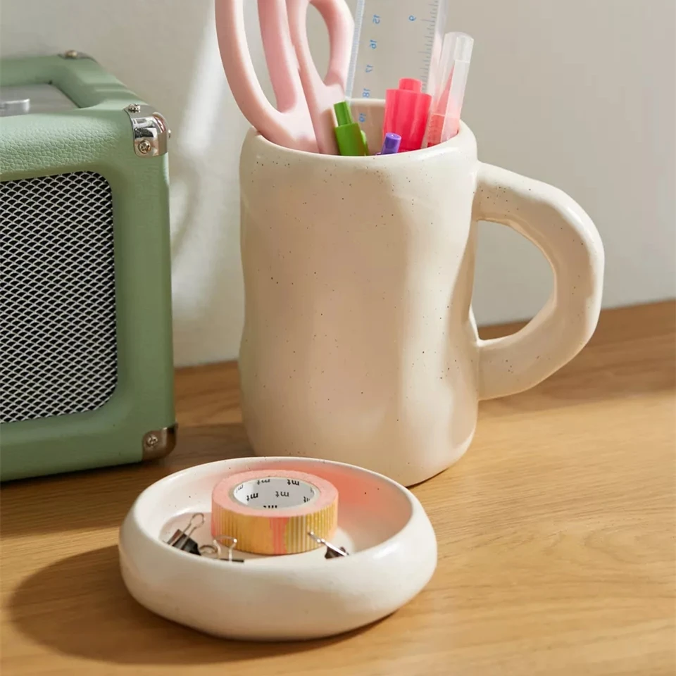 Elegant matte drinkware gift item big speckled mugs cheap handmade wholesale custom logo ceramic mug with saucer