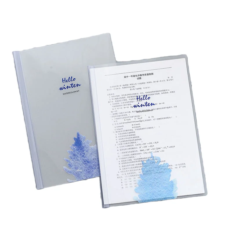 Transparent Water Drop Rod Clip Waterproof Thickened Plastic Student Examination Paper Collection Book Cover School Use