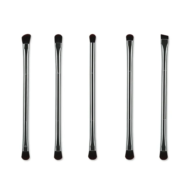 Silver Handle Double Sided Synthetic Hair Eye Shadow Concealer Brush Single Cosmetic Tool Makeup High Light Brush