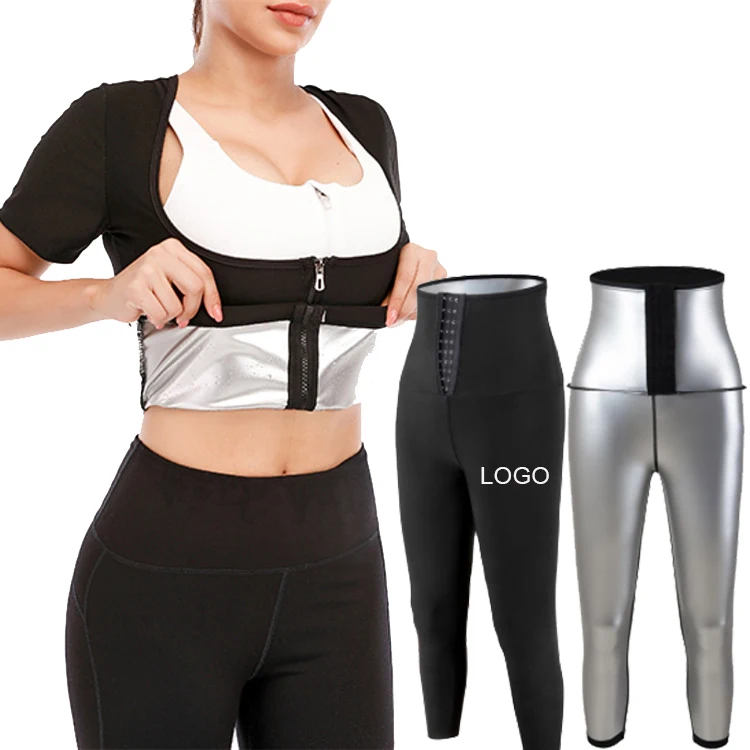 High Waist Hot Pant Slimming Body Shaper Leggings Fitness Sauna Jacket Sweat Men Women Sauna Suit