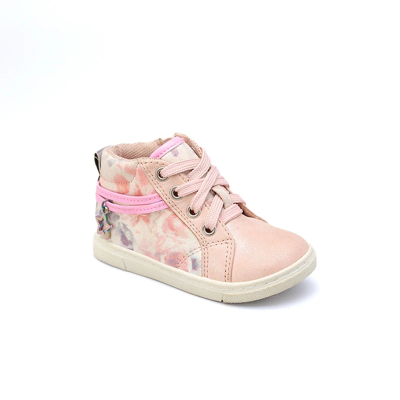 
2021 Hot Sales Pink Girls With Zipper Sports Easy Walking Running Designed Fashion Sneakers For Kids Flats 