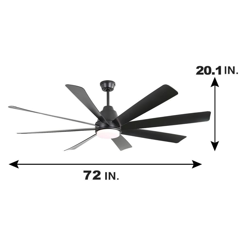 72 Inch Ceiling Fan Minimalist Large Industrial Ceiling Fan Energy-Saving Ceiling Fan With Light