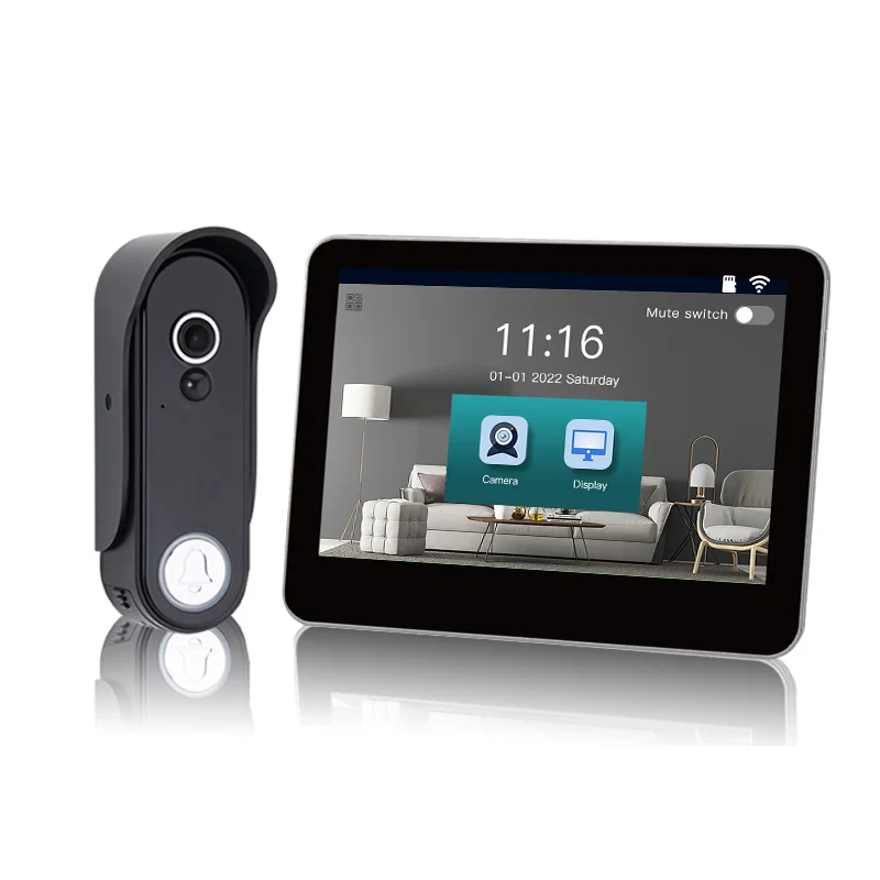 Оптовая продажа 1080p HD беспроводной Видеозвонок наружная камера с внутренним экраном Поддержка дистанционного разблокировки дверной звонок Дверной