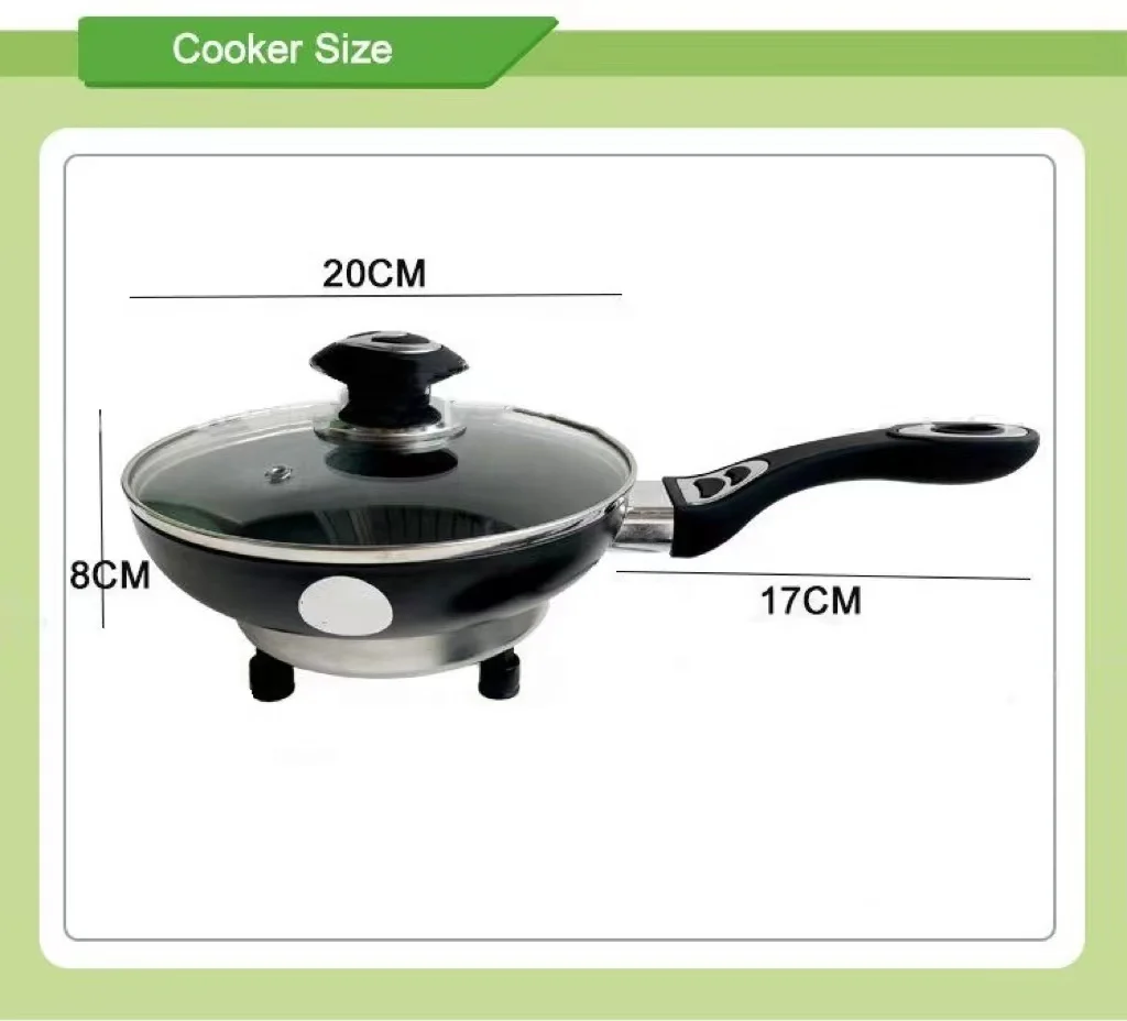 Wholesale 12v solar cooker non-stick coating pan dc solar frying pan