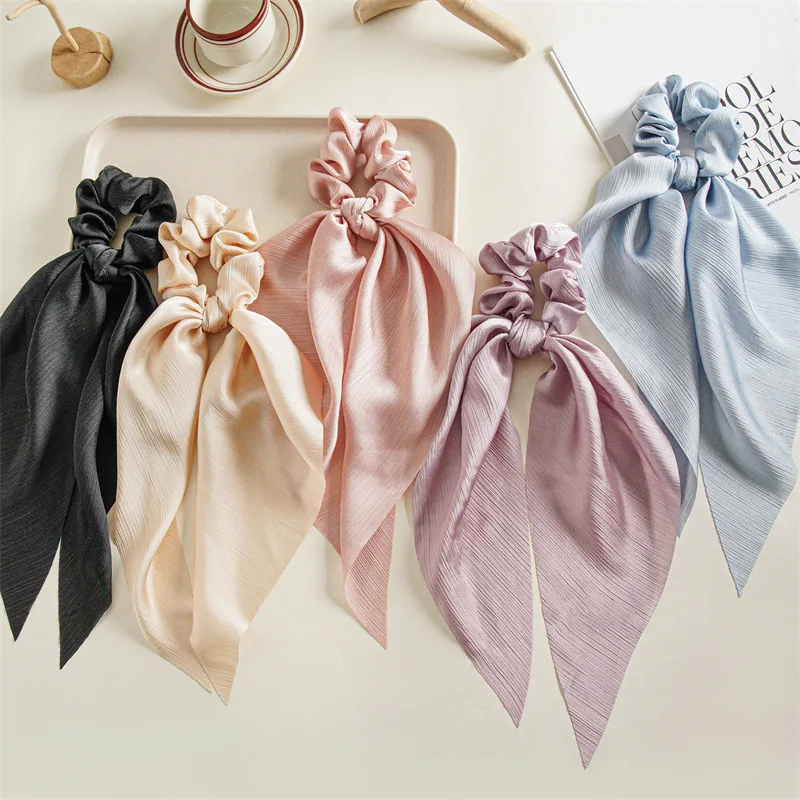 Hao Han Wholesale Customize 2023 Kids Hair Accessories Silk Bands High-Quality Scrunchies