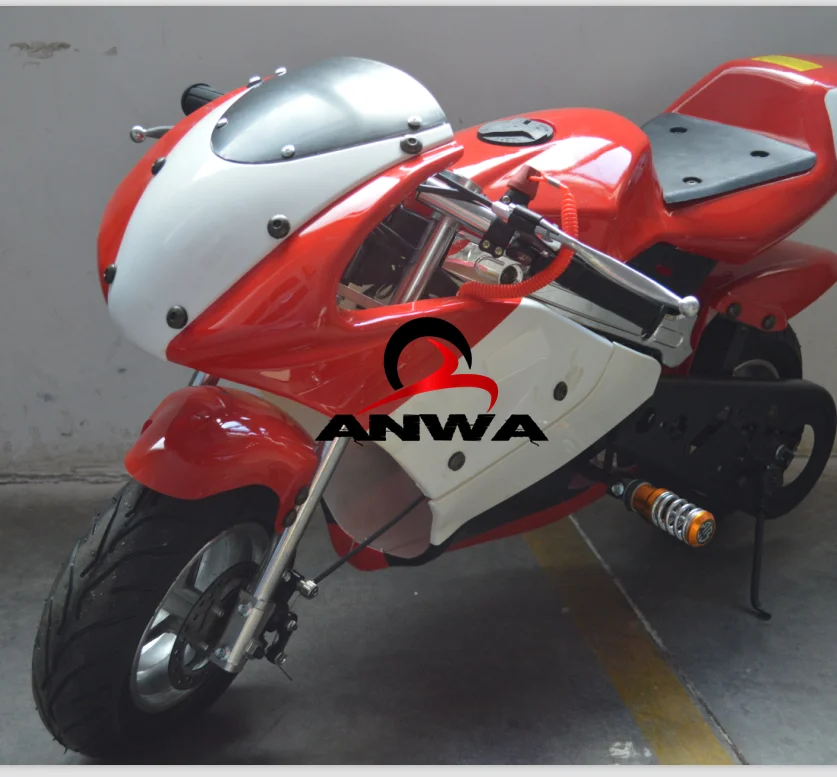 Hot sales cute 2 stroke 49cc pull start mini scooter gas mini moto 50cc pocket bike