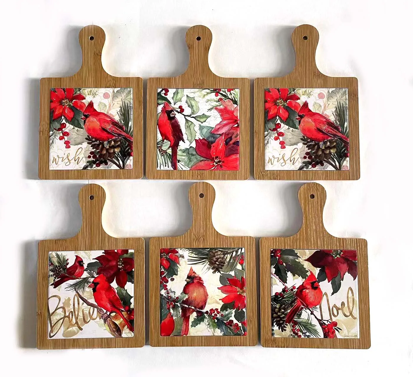 Mini Square Acacia Wood Serving Tapas Cheese Board With Handle Hole Customizable Logo For Home Kitchen Use Boxed