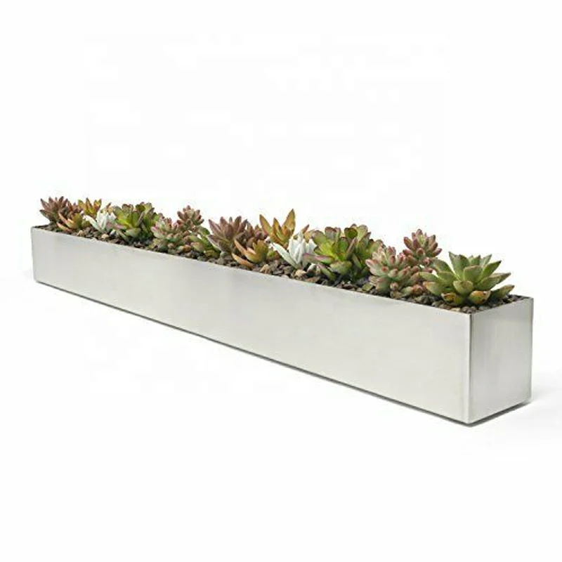 Customized  stainless steel rectangle flower planters