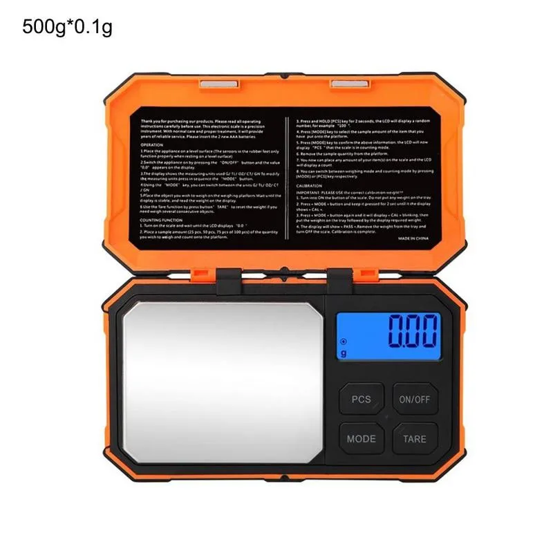 Digital Mini Scale 500g 0.1g Pocket Scale with 50g Weight Scale Calibration For Food Tablets Electronic Jewelry Smart