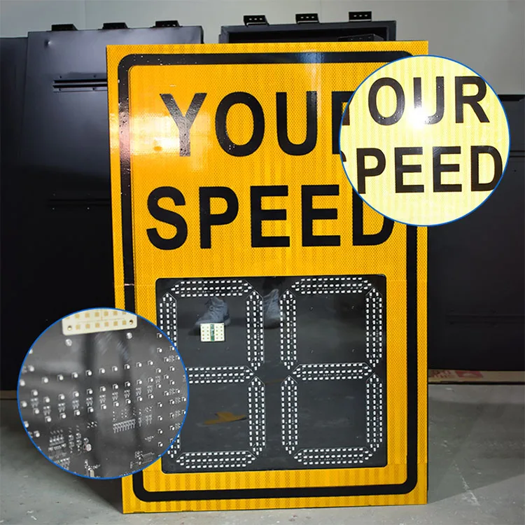 Outdoor Traffic Road Warning LED Display Solar Power Radar Speed Limit Sign