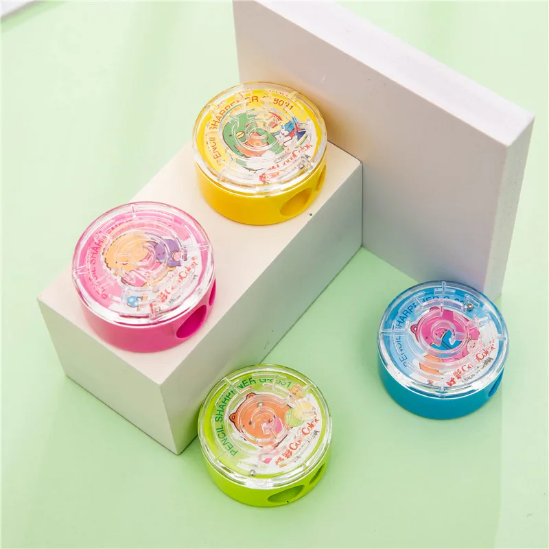 
Portable stationery plastic pencil sharpener, labyrinth shaped cute stationery student pencil sharpener 