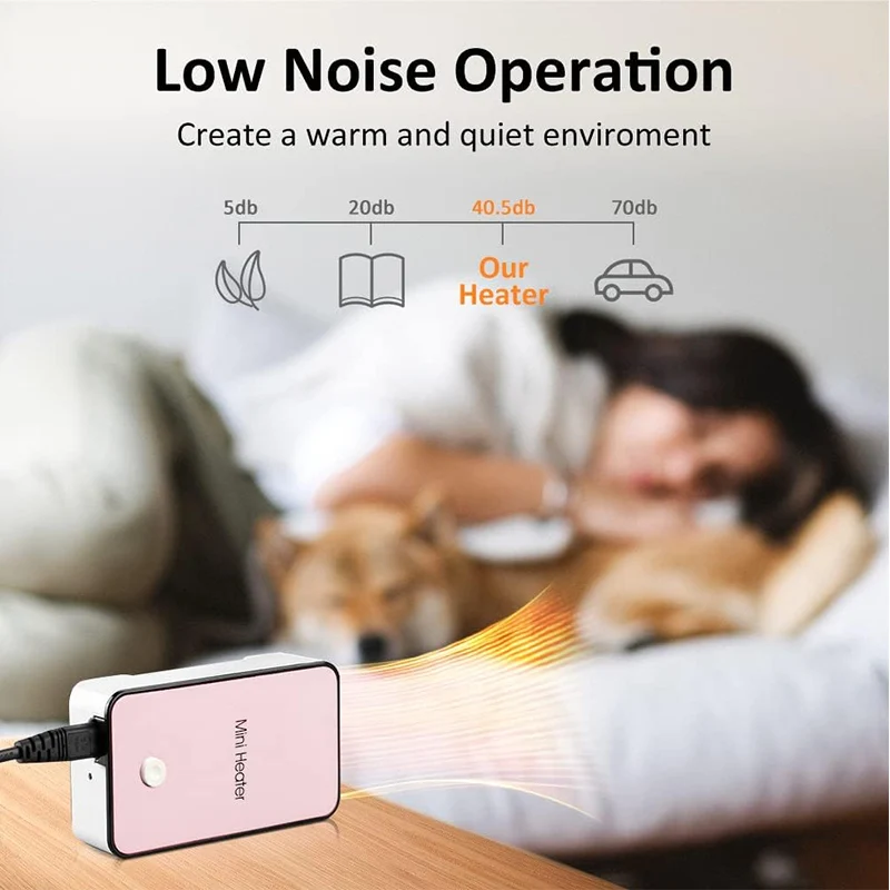 Personal Space Heater Portable Mini Electric Space Air Warmer for Room Office Desktop Pink Blue