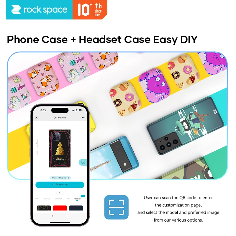 Rock Space 3D Sublimation Vacuum Heat Press Machine Phone Case Printer for iPhone and Samsung
