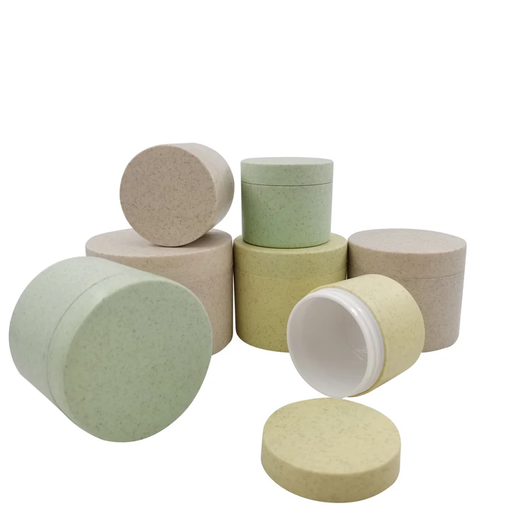 Recyclable Biodegradable Cosmetic Cream Jar Plastic Wheat Container 10g 20g 30g 50g 100g 150g 200g 250g In Stock