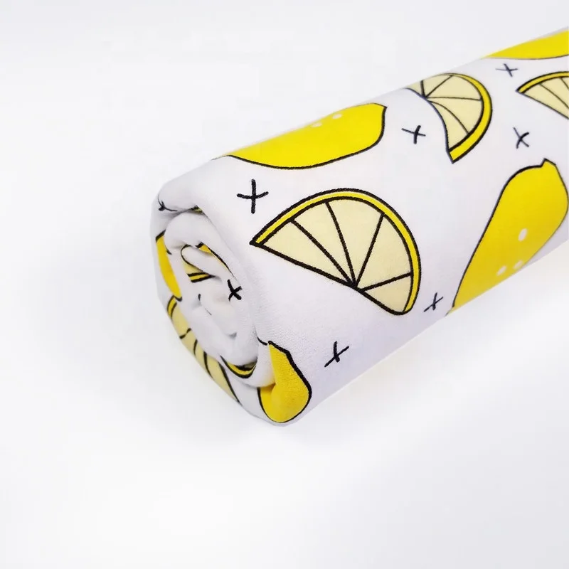 
Wholesale Baby Cotton Interlock Knit Fabric Fruit series of cotton printed flat needle baby cotton cloth 
