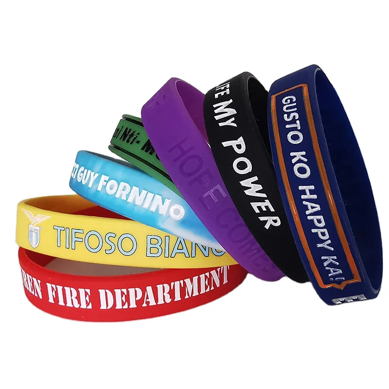 factory cheap promotional eco-friendly no minimum custom logo text silicone wristbands
