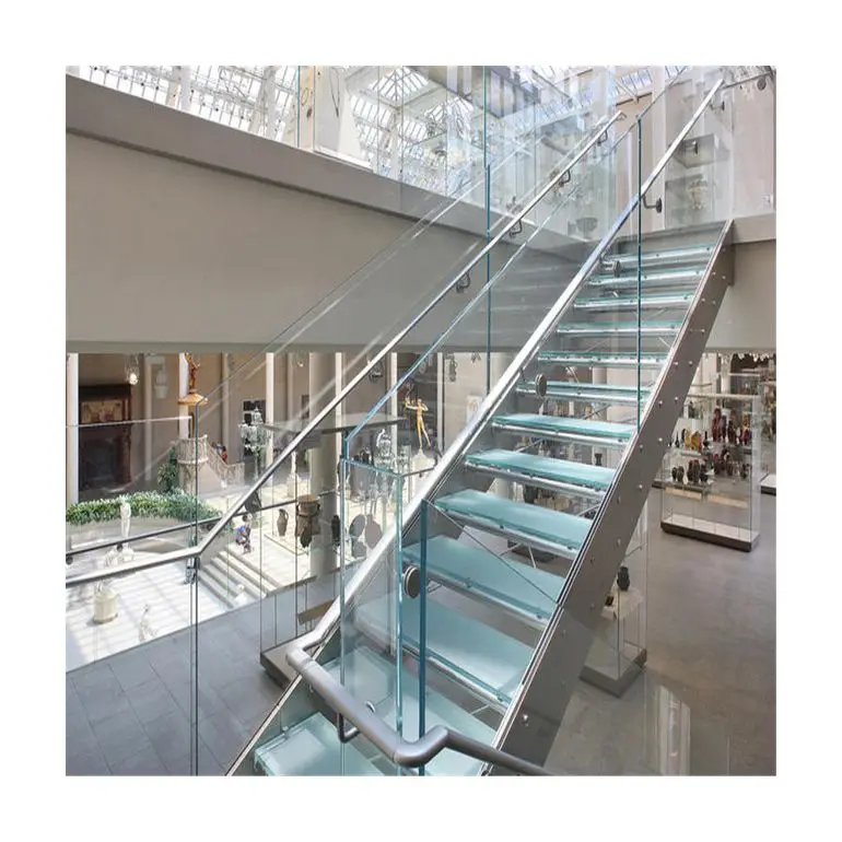 ACE custom Balustrade Handrail U channel aluminum Base Balcony Glass  Tempered Glass Stair  Balcony  glass fence