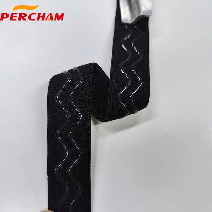 Cycling wear anti-slip nylon wave silicone  gripper elastic sports protection anti-slip tape