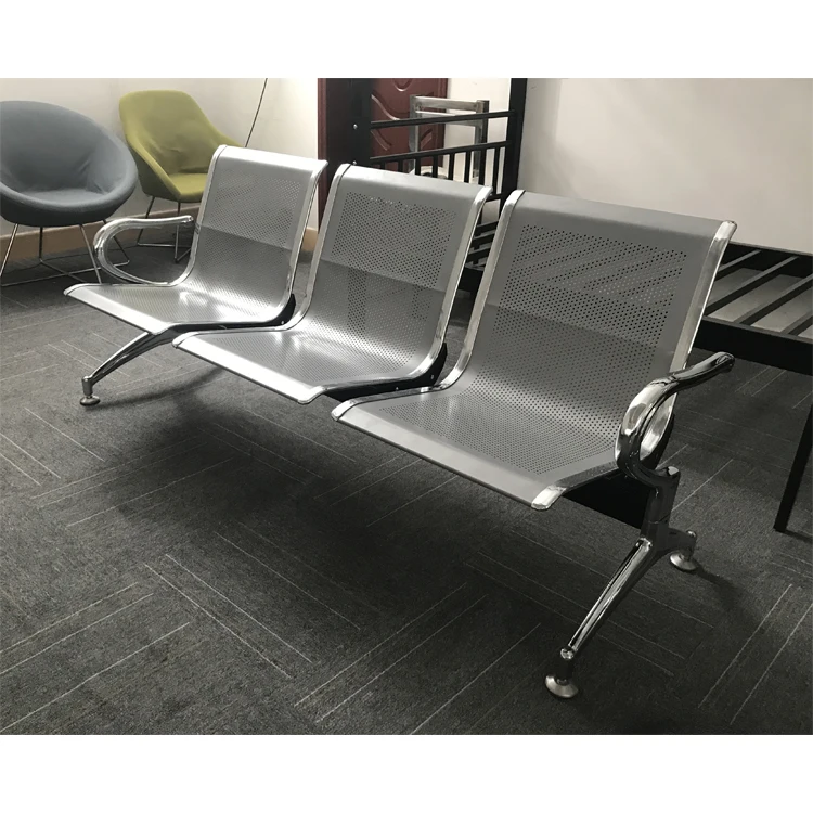 Airport waiting metal chair used hospital waiting room public waiting three seats chair
