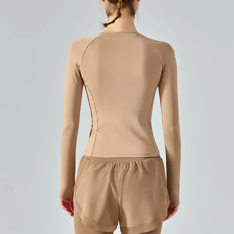 ODM OEM new professional long sleeve yoga suit for women sports fitness running fast dry clothes autumn morning running clothes