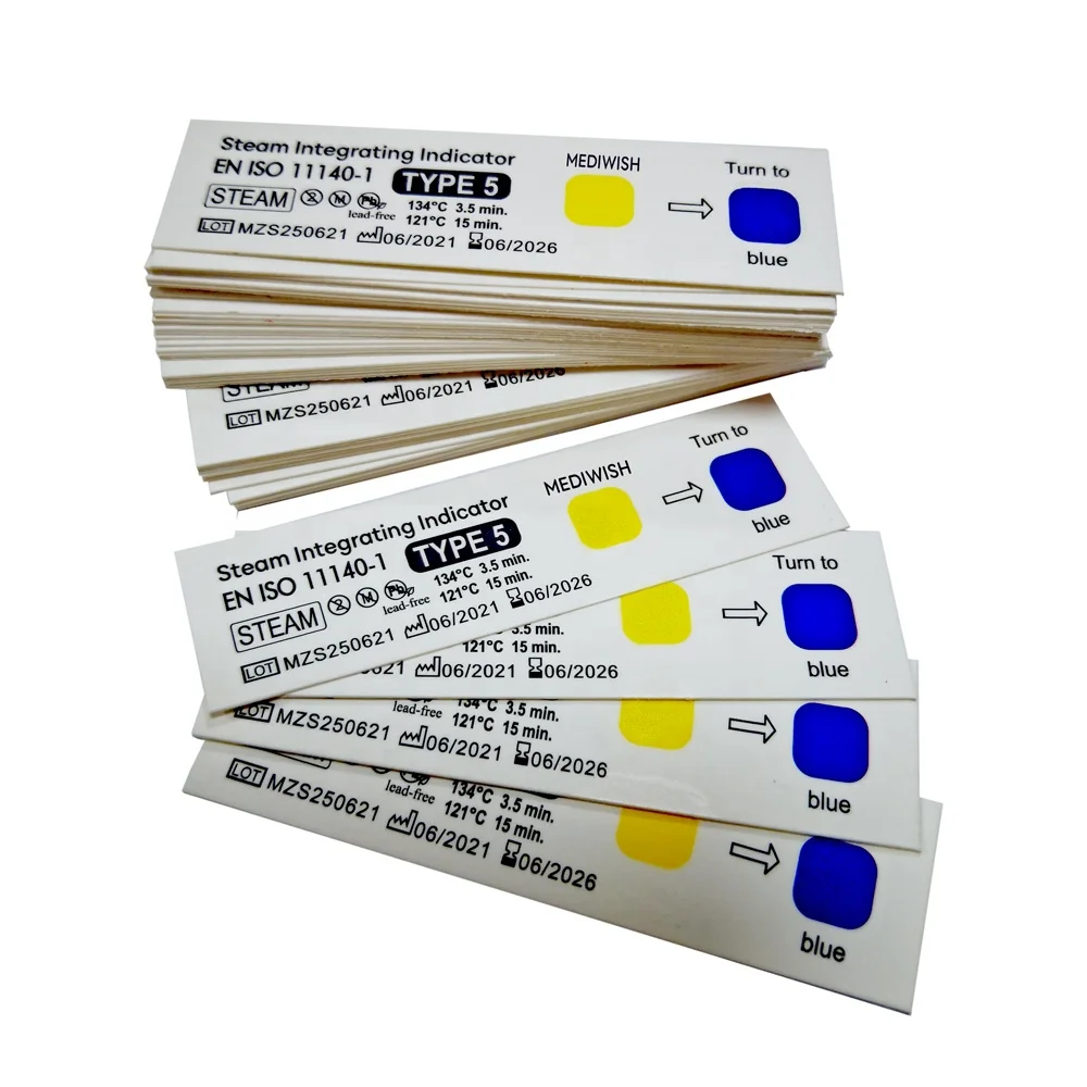 Clox Class 5 Steam Sterilization Chemical Autoclave Test Indicator Strip For Monitoring Steam Cycle
