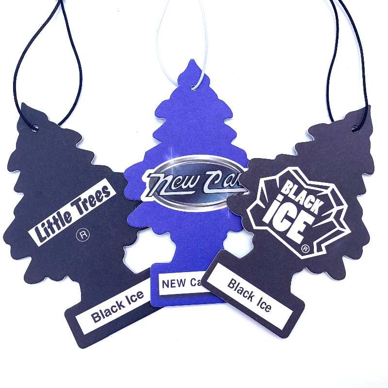 Classic Elegant Decorative Accessories Black/Colorful Paper Hanging Trees Logo 10*10cm / 7*12cmCustom Car Air Freshener