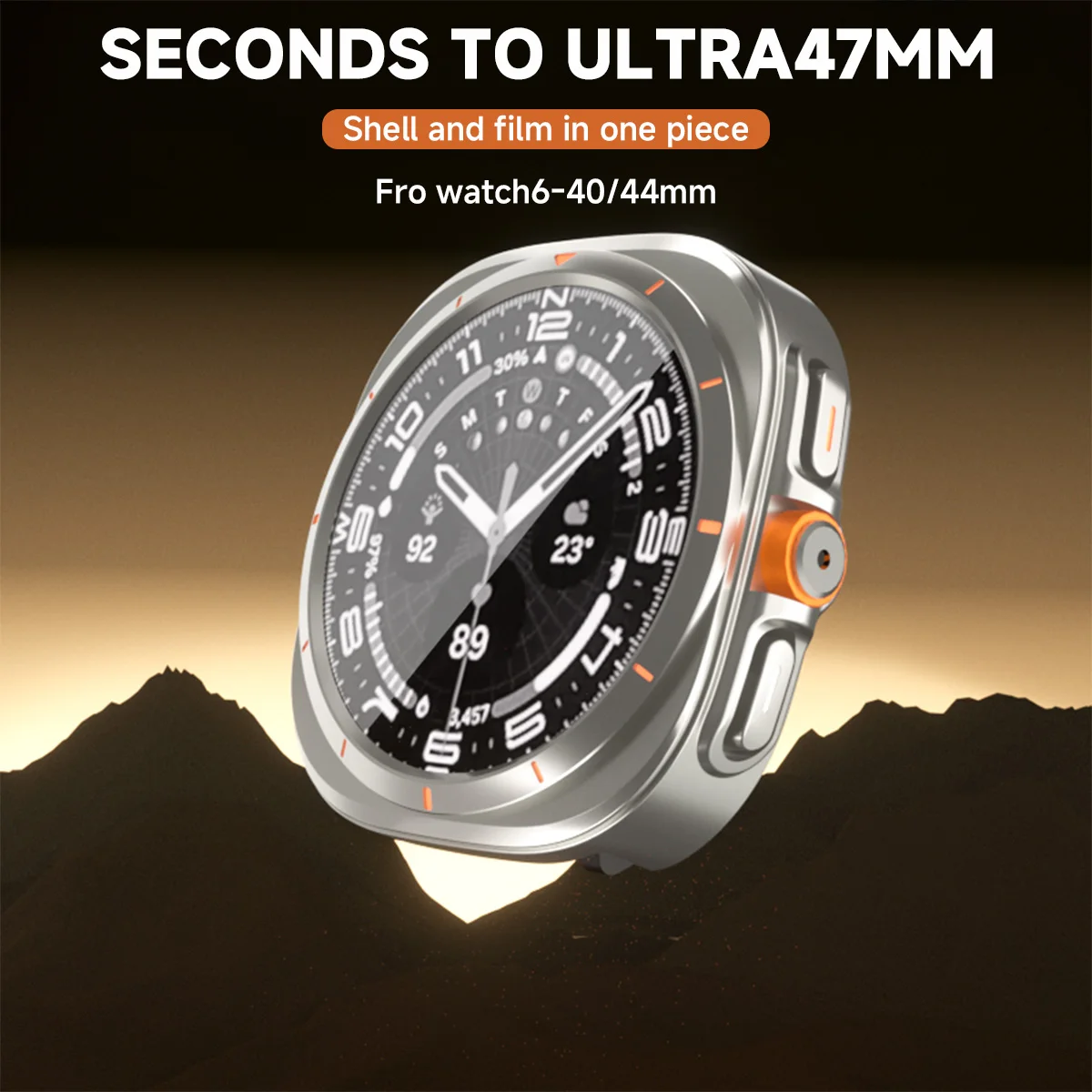 Change To Ultra Case for Samsung Galaxy Watch 7 44mm 40mm Accessories Protective Case Screen Protector Glass for Galaxy Watch 6