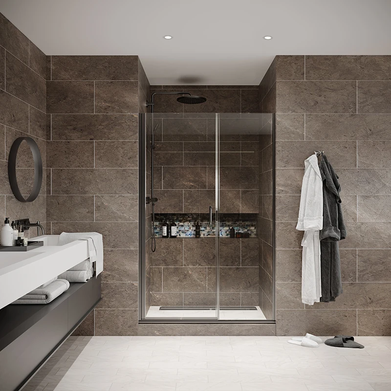 OEM ODM 10mm Shower Door Frameless Shower Glass Room Hotel Bathroom Glass Shower Screen