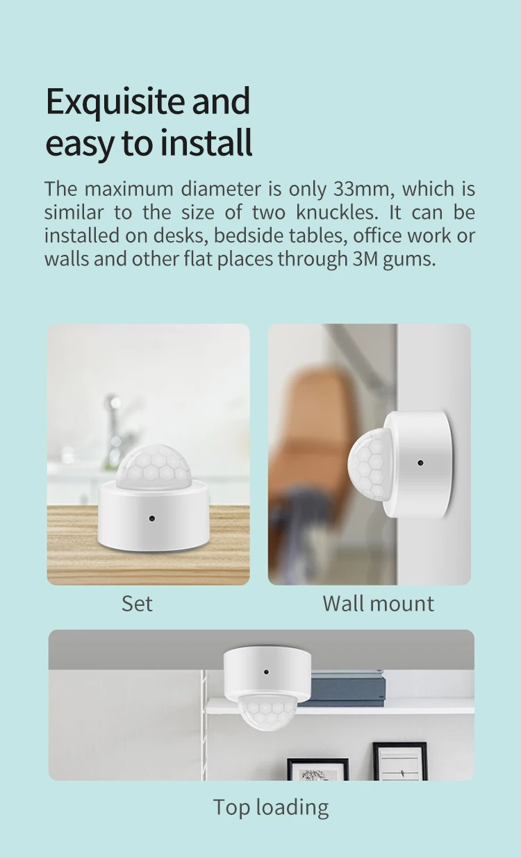 Motion Detector Mini ZigBee Tuya PIR Motion Movement Human Body Wireless Mobile Sensor Smart Motion Detector Infrared Sensor