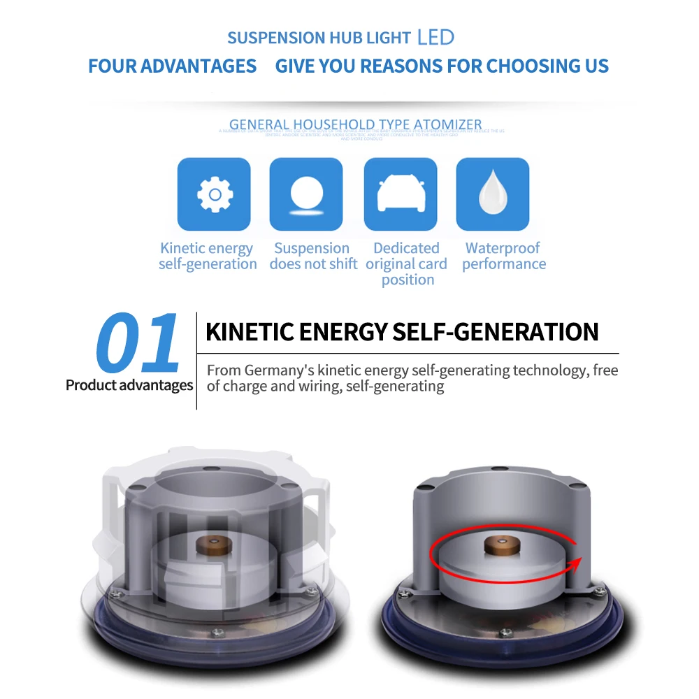 New Upgrade LED Illuminated Wheel Center Caps Hub Cover Lights Magnetic Suspension Hubs Hot Sale