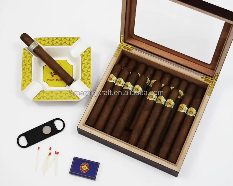 Solid Wood Wedding Cigar Box Custom Humidor Box with Hygrometer Groomsmen Gifts Customized Size Wholesale