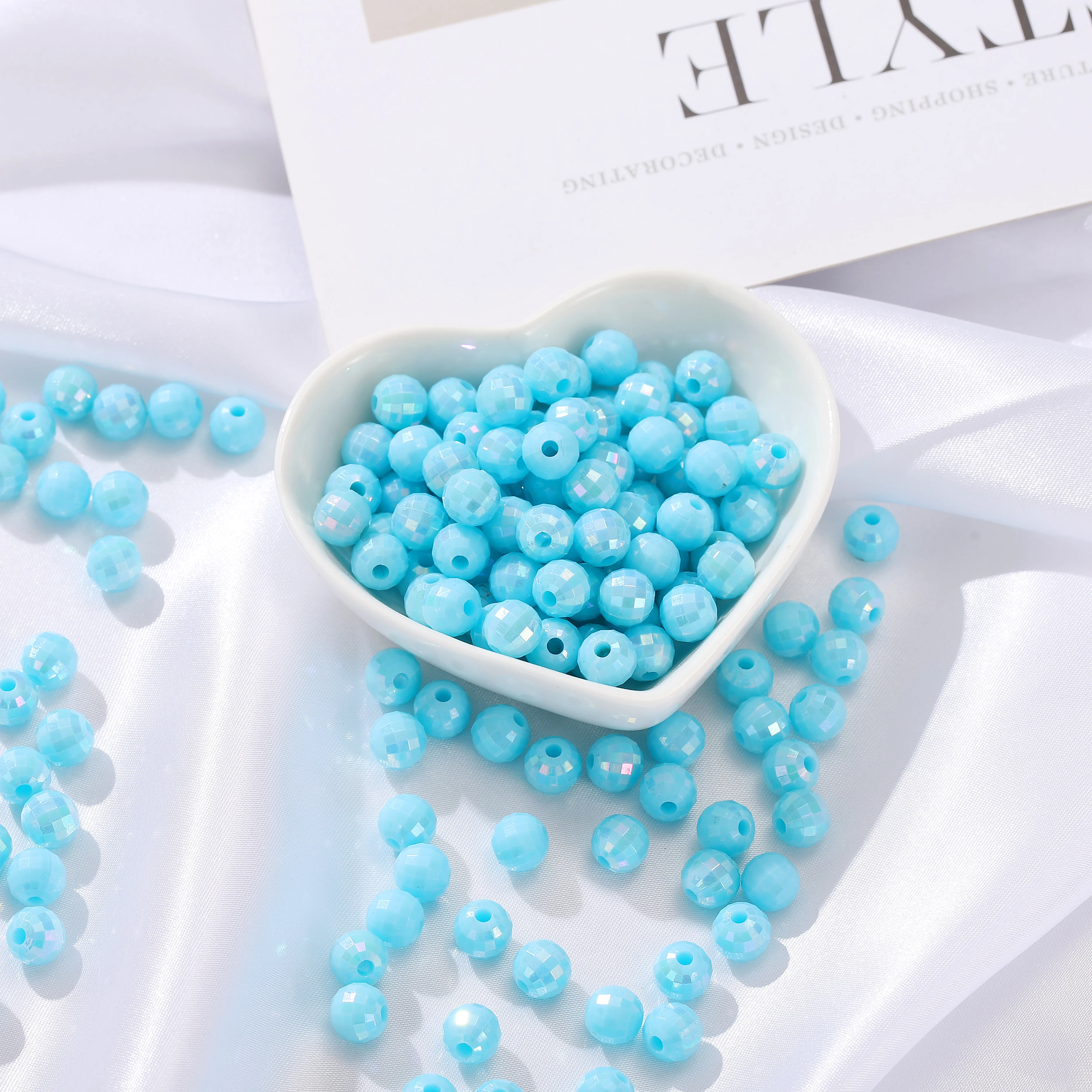 Factory Direct Beads 8mm Plated with Color Round Shiny Beads Earth Egypt Bead for Bracelet Diy