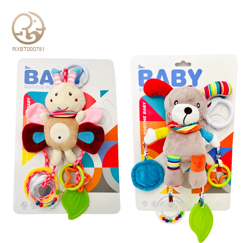 Kids Stuffed cartoon Soft Sleeping Settle New Design Animals Toys Stuffed Plush Teether Pendant Playful Toy Children Wholesale