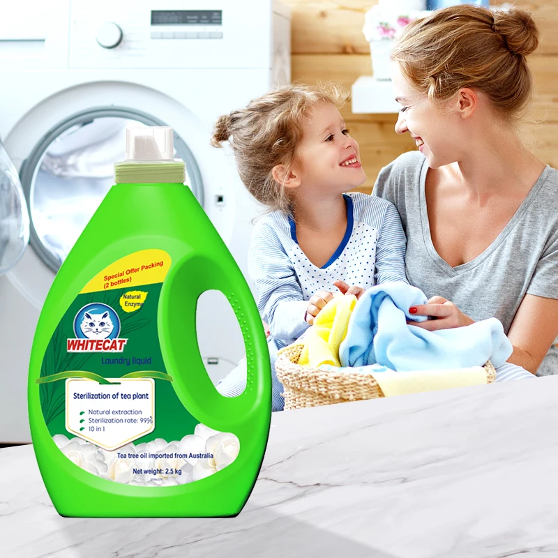Whitecat OEM Full Effect Stain Removal Tea Tree Laundry Washing Detergent Liquid For Washing Hand