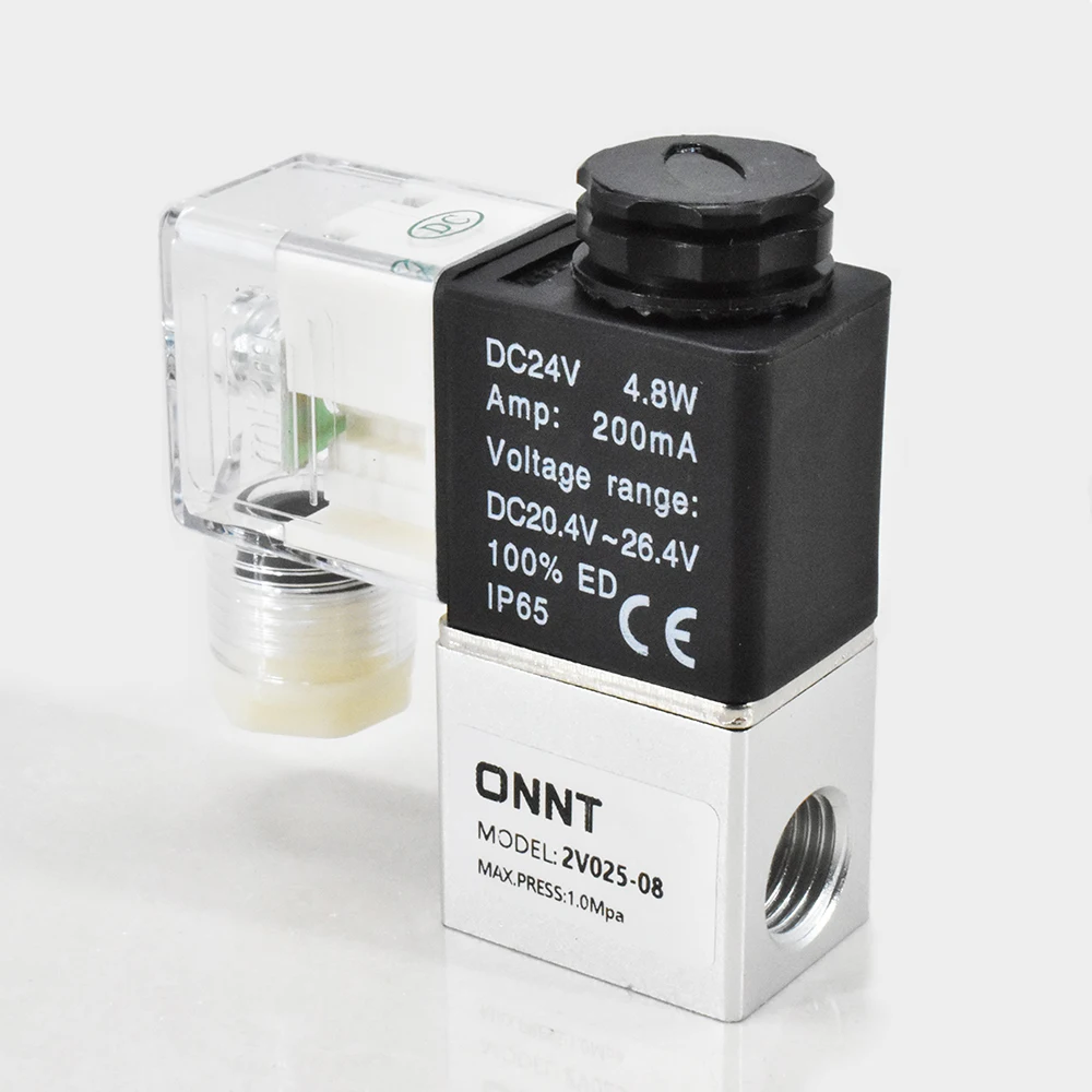 1/4 Inch Airtac 2 Position AC220V DC24V AC110V DC12V 2V025 08 valvula de solenoide Pneumatic Air Solenoid Valve