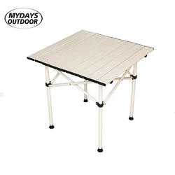 Mydays Outdoor Hot Sale Ultra Compact Aluminum Camping Folding Table with Storage Bag Package