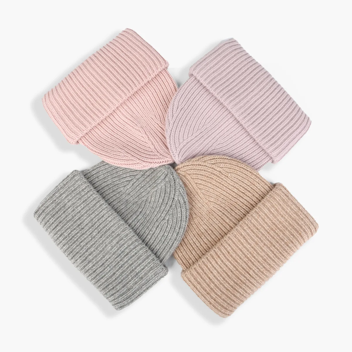 Wholesale Personalized Low MOQ Custom Logo  100% wool multi colour adult women knit  beanie hats for cold winter