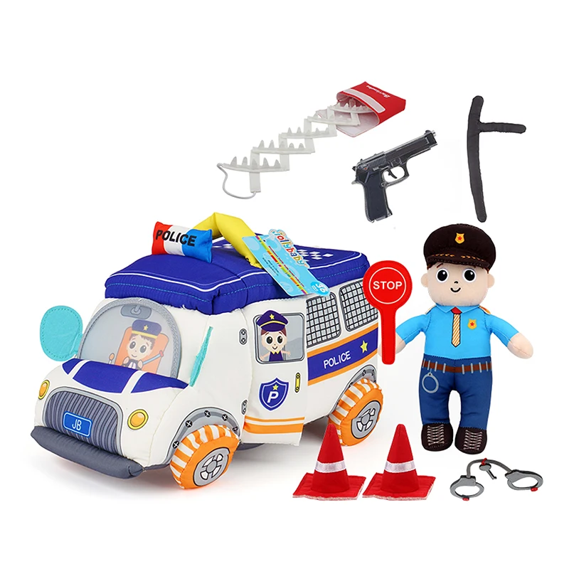 police car toy kids big car gift set polyester washable toy car for kids