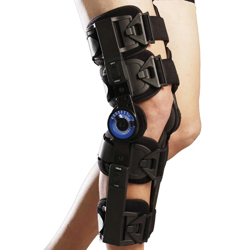 OL-KN096 New Product Hinged Angle Adjustable Knee Support Rom Post-OP Knee Brace