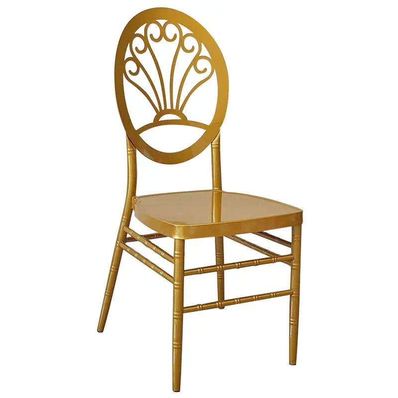 Foshan Furniture manufacturer metal wedding bamboo chairs banquet chairs aluminum alloy gold Cheap wedding dinner chairs