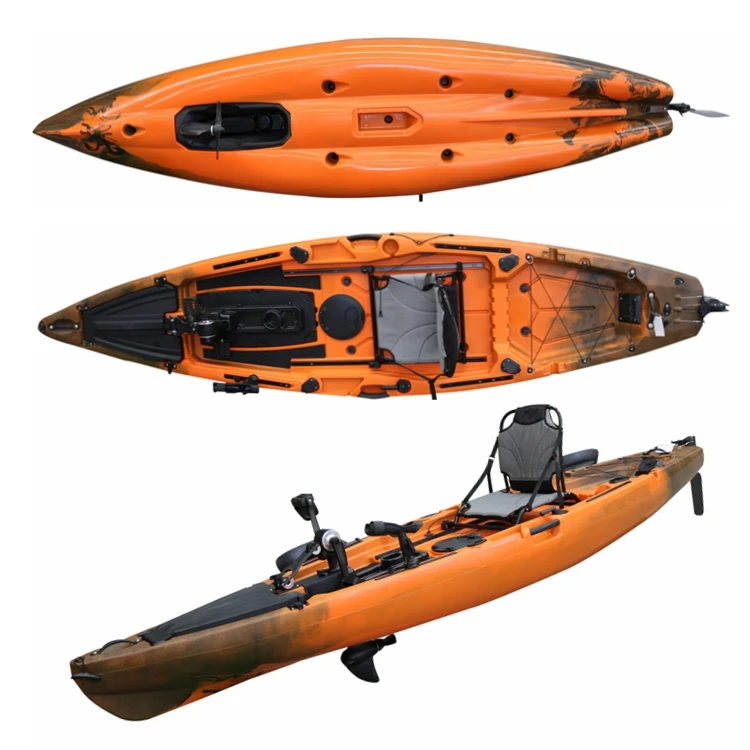 CE Certified Unique Design 12FT Best Pedal Fishing Kayak,Single Seat Plastic Kajak,Fishing Canoe/Kayak ON SALE logo customized