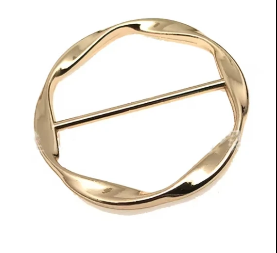 T-shirt Tie Clips Buckle Women Fashion Metal Round Circle Clothing Ring Wrap Holder Silk Scarf Ring Clip Buckle