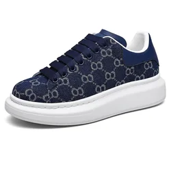 Genuine Leather Breathable Sneakers thick sole to increase outdoor Casual Shoes white unisex Luxury wallabees shoes