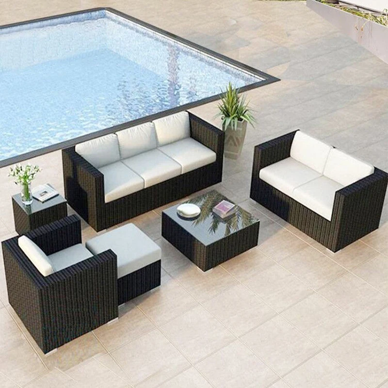 Удобный уличный плетеный диван пляжная мебель из ротанга для гостиной садовый набор внутреннего двора