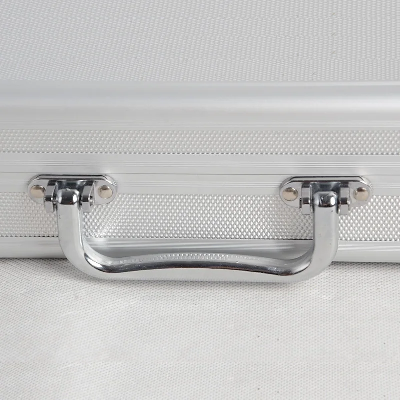 Engineered case silver  laminate aluminum  carrying  instrument display case