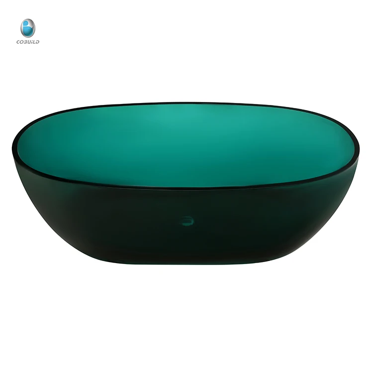 Crystal Freestanding Bathtub Stand-Alone Soaking Tub for Hotel Oval Free Standing Bathtub for Adults