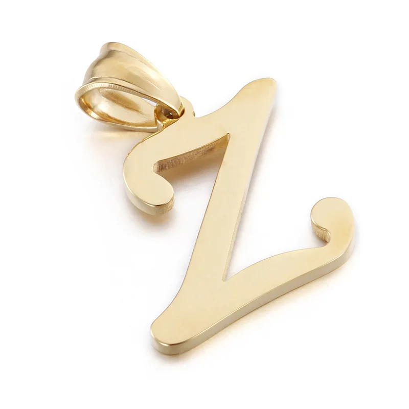 Kalen Stainless Steel 26 Letter Alphabet 18K Gold Plated Jewelry Only Pendant