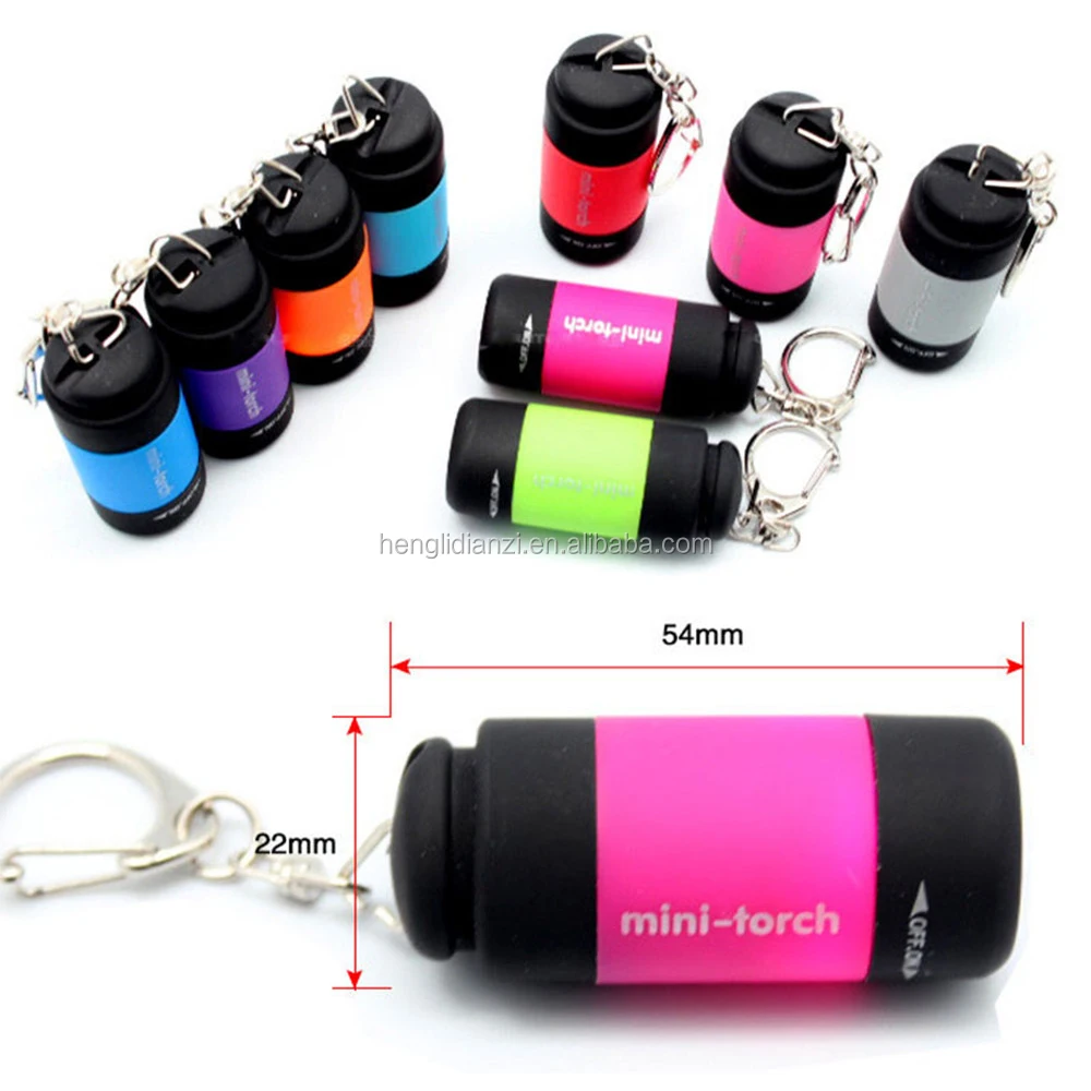 Mini LED Light USB Rechargeable Flashlight Portable Pocket Keychain Waterproof Torch Lamp Custom Printed